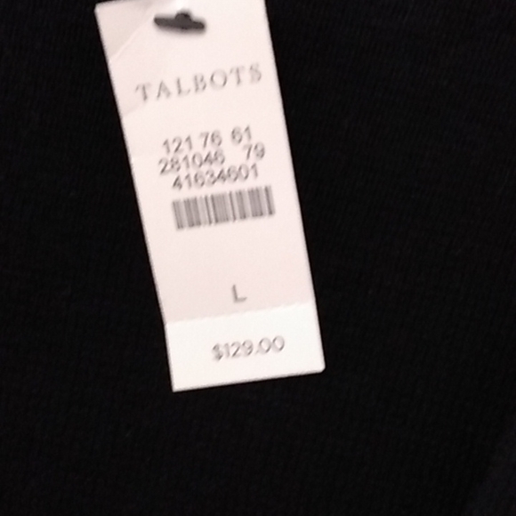 Talbot's Black & White Stripe Short Sleeve Sweater NWT Size L - Picture 6 of 8